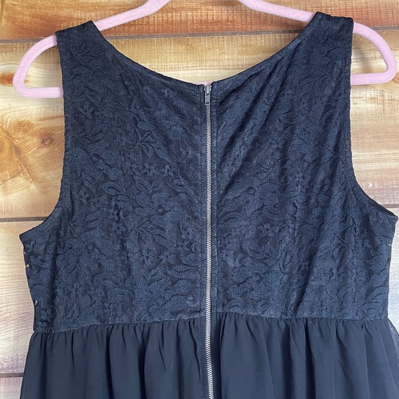 Torrid Top Size 0 Black Lace Chiffon Witchy Dark Romantic Whimsigoth Babydoll - Picture 4 of 9